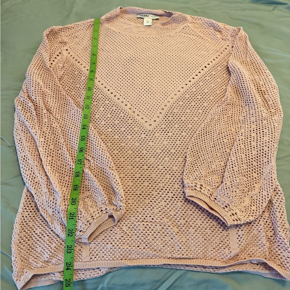 White House Black Market Blush Crochet Sweater